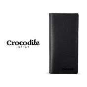 【Crocodile】鱷魚皮件 真皮皮夾 長夾 單鈔 17卡 維也納Wien 2.0系列-0103-11301-黑藍兩色 黑色