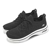 Skechers 休閒鞋 Go Walk Arch Fit 2.0-BEL 女鞋 黑 白 雙密度 支撐 健走鞋 125320BKRG 22.5cm BLACK/ROSE GOLD