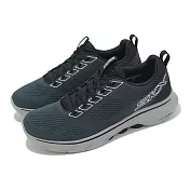Skechers 休閒鞋 Go Walk 7-HAHN 男鞋 灰 黑 雙密度 緩衝 支撐 健走鞋 216559BKGY 26cm BLACK/GRAY