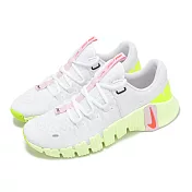 Nike 訓練鞋 Wmns Free Metcon 5 女鞋 白 螢光黃 健身 運動鞋 DV3950-104