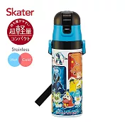 日本 Skater 不鏽鋼直飲保溫水壺(470ml) 寶可夢-藍黑