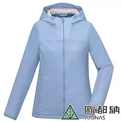 【ATUNAS 歐都納】女款石墨烯微暖輕量連帽外套A1GA2316W- XL 灰藍