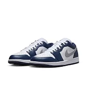 NIKE AIR JORDAN 1 LOW 男籃球鞋-白藍-553558141 US7.5 白色