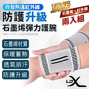 【LDX】極致透氣石墨烯減壓護腕 2只組 能量自發熱護腕套 護具 非醫療用(緩解腕關節不適)