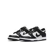 NIKE DUNK LOW (GS) 中大童 女休閒鞋-黑白-CW1590100 US4 黑色