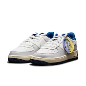 NIKE AIR FORCE 1 LV8 (GS) 中大童 女休閒鞋-白藍-HM3721111 US3.5 白色