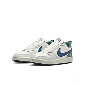 NIKE COURT BOROUGH LOW RECRAFT (GS) 中大童 女休閒鞋-白藍-HM3722141 US4 白色