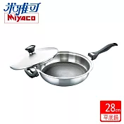 【Miyaco米雅可】316不鏽鋼網紋不沾平底鍋28cm  MY-1028