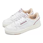 Reebok 休閒鞋 Phase Court 女鞋 白 粉橘 低筒 復古網球鞋 100201450 23cm WHITE/WHITE/PINK