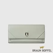 【BRAUN BUFFEL 德國小金牛】台灣總代理 阿莉亞 14卡兩折長夾-薄荷綠/BF843-631-FM