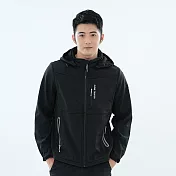 【遊遍天下】男款GlobeTex防水透濕防風保暖刷毛軟殼外套(GJ23047) L 曜巖黑