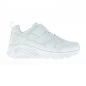 Skechers Uno Lite [403671LWHT] 中大童 休閒鞋 運動 魔鬼氈 小白鞋 舒適 緩震 上學 白