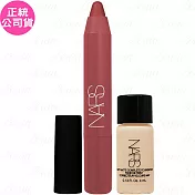 NARS 特霧絲柔精準唇筆(迷你)(#CRUELLA 185)(1.6g)+極霧柔光粉底露(#MONT BLANC LIGHT2)(4ml)(公司貨)