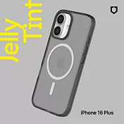 犀牛盾 iPhone 16 Plus(6.7吋) JellyTint(MagSafe兼容)磁吸透明防摔手機殼-相機鍵開孔版(終身黃化保固) - 酷墨灰