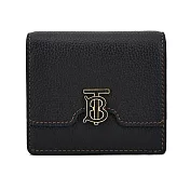 BURBERRY TB LOGO小牛皮對開短夾 黑色