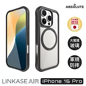ABSOLUTE LINKASE AIR iPhone 16 Pro 超越軍規防摔大猩猩玻璃手機保護殼_沉穩極墨黑