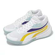 Puma 籃球鞋 Court Pro 男鞋 白 紫 黃 緩衝 入門款 運動鞋 31082905