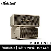 Marshall Emberton III 防水攜帶型藍牙喇叭 奶油白