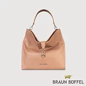 【BRAUN BUFFEL 德國小金牛】台灣總代理 馬克西 大肩包-藕粉色/BF847-53-CG