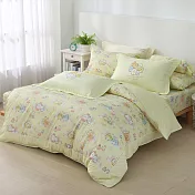 【家適居家】角落小夥伴-雙人兩用被套-花園漫步(兩色)-台灣製造 黃色