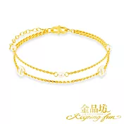 【金品坊】黃金手鍊日字珍珠旋律手鍊