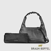 【BRAUN BUFFEL 德國小金牛】台灣總代理 薇拉-A 附背帶大肩包-黑色/BF850-52-BK