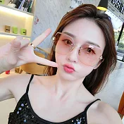 seoul show首爾秀 無框水晶切邊鑲鑽太陽眼鏡UV400墨鏡 9027 漸透粉
