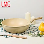 【LMG】香草系列日式不沾炒鍋-28CM(無蓋) 贈玉子燒鏟+料理夾(丁香紫)