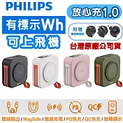 PHILIPS 飛利浦 放心充 FunCube 十合一自帶線行動電源 10000mAh DLP4347C 完美白