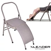 【Leader X】專業輔助伸展 含腰托升級加強版棉麻雙梁瑜珈折疊椅(淺棕色)