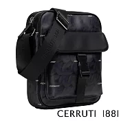 【Cerruti 1881】限量2折 義大利頂級側背包肩背包 全新專櫃展示品 (黑色 CEBO06513P)