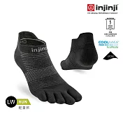 injinji Run輕量吸排五趾隱形襪NX XL 黑色