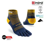 injinji Trail野跑避震吸排五趾短襪 L 月光