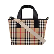 BURBERRY 經典格紋帆布托特包 典藏米色