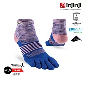 injinji 女 Trail野跑避震吸排五趾短襪 XS-S 蘭花