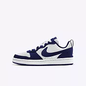 Nike Court Borough Low 2 GS [BQ5448-107] 大童 休閒鞋 運動 皮革 白 深藍