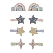 英國Mimi & Lula AW24 小王子-彩虹星星迷你髮夾8入