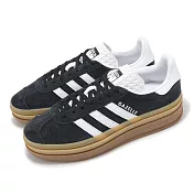 adidas 休閒鞋 Gazelle Bold W 女鞋 黑 白 厚底 增高 復古 麂皮 拼接 愛迪達 IE0876 23cm BLACK/WHITE