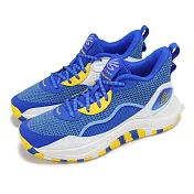 Under Armour 籃球鞋 Curry 3Z 24 男鞋 藍 黃 白 子系列 緩震 中筒 UA 3027626400 27.5cm WHITE/BLUE-YELLOW