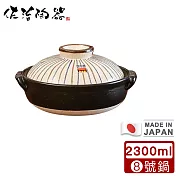 【日本佐治陶器】日本製吳須十草系列8號土鍋/湯鍋 2300ML