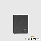 【BRAUN BUFFEL 德國小金牛】台灣總代理 巴雷特 6卡名片夾-黑色/BF546-306-BK