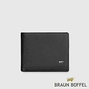 【BRAUN BUFFEL 德國小金牛】台灣總代理 巴雷特 4卡零錢袋皮夾-黑色/BF546-315-BK