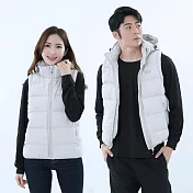 【遊遍天下】男女款可拆帽防潑水防風保暖90%羽絨背心gv22019(s-5l 大尺碼) 2xl 淺灰