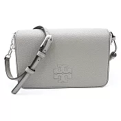 Tory Burch 流蘇皮革翻蓋斜揹包-灰