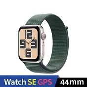 Apple Watch SE 2024 GPS 44mm 鋁金屬錶殼運動錶環 (星光色+湖綠色運動錶環)