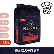 芮格爾｜RD5 成犬 羊肉&魚肉 護膚亮毛 11.8kg｜ REGAL 天然犬糧 狗飼料