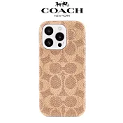 【COACH】iPhone 16 系列 精品 真皮 手機殼 保護殼 卡其經典大C IPHONE16PRO