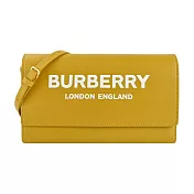 BURBERRY  經典LOGO 皮革WOC手拿/斜背包 黃色