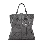 ISSEY MIYAKE 三宅一生 BAOBAO 6x6亮面雙色手提包 淺灰×灰