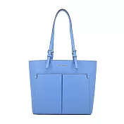 MICHAEL KORS JET SET荔枝紋前雙口袋托特包-中/ 藍